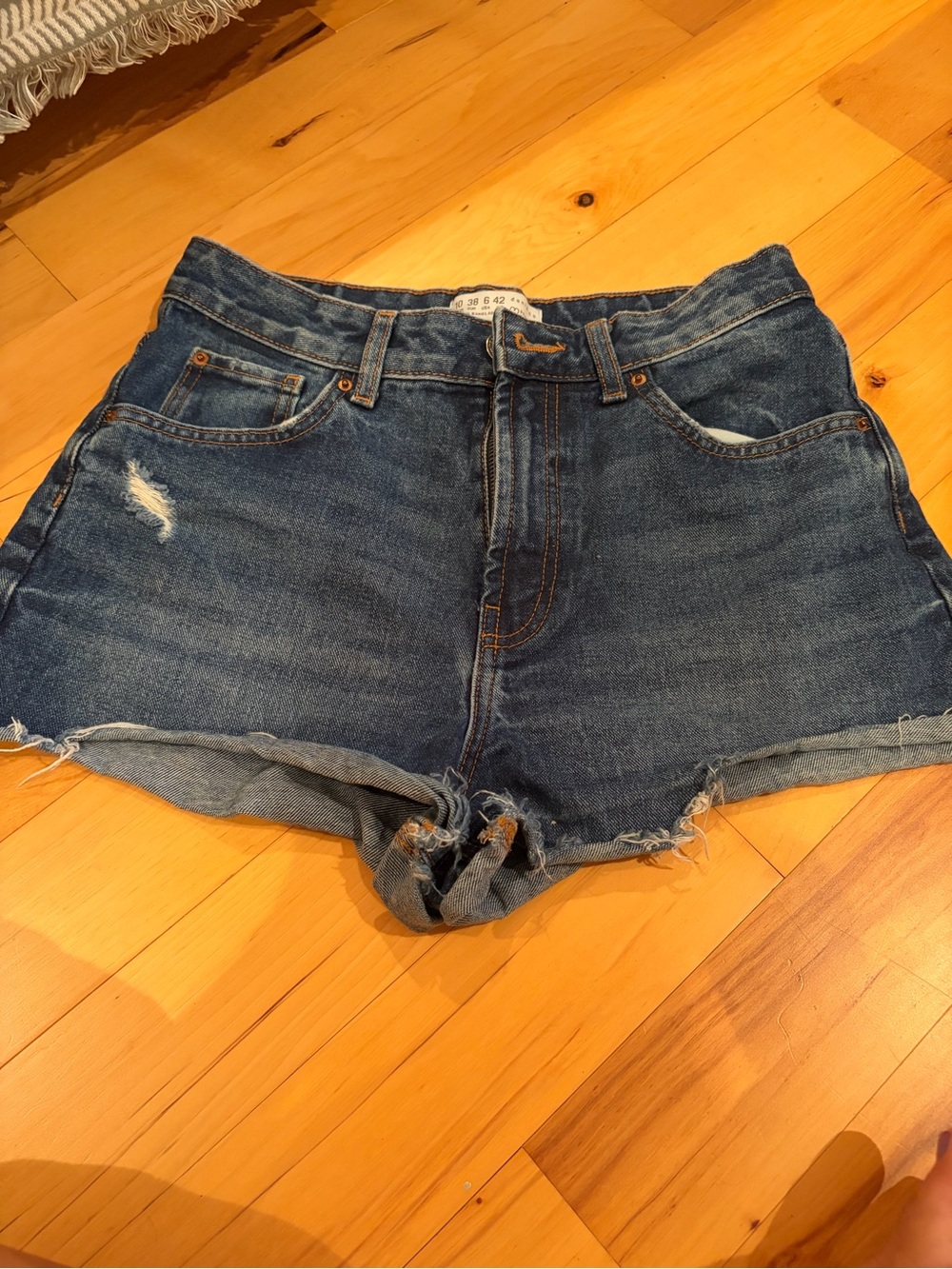 Primark Dark Blue Distressed Denim Cutoff Shorts